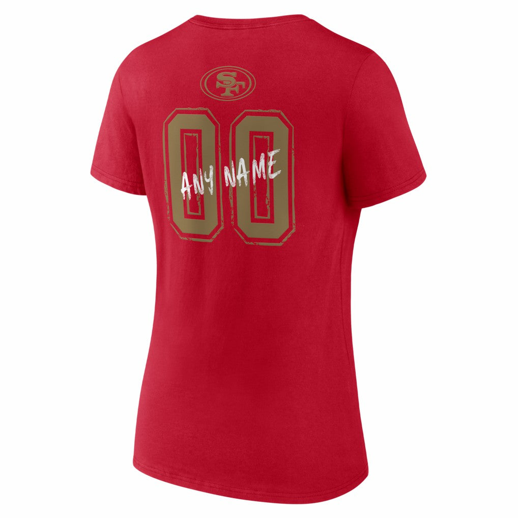 San Francisco 49ers Women's Hustle Personalized Name & Number V-Neck T-Shirt - Scarlet on sale