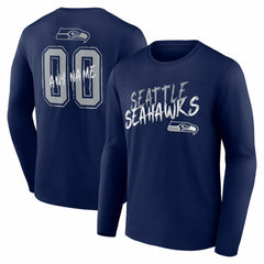 Seattle Seahawks Hustle Personalized Name & Number Long Sleeve T-Shirt - College Navy outlet