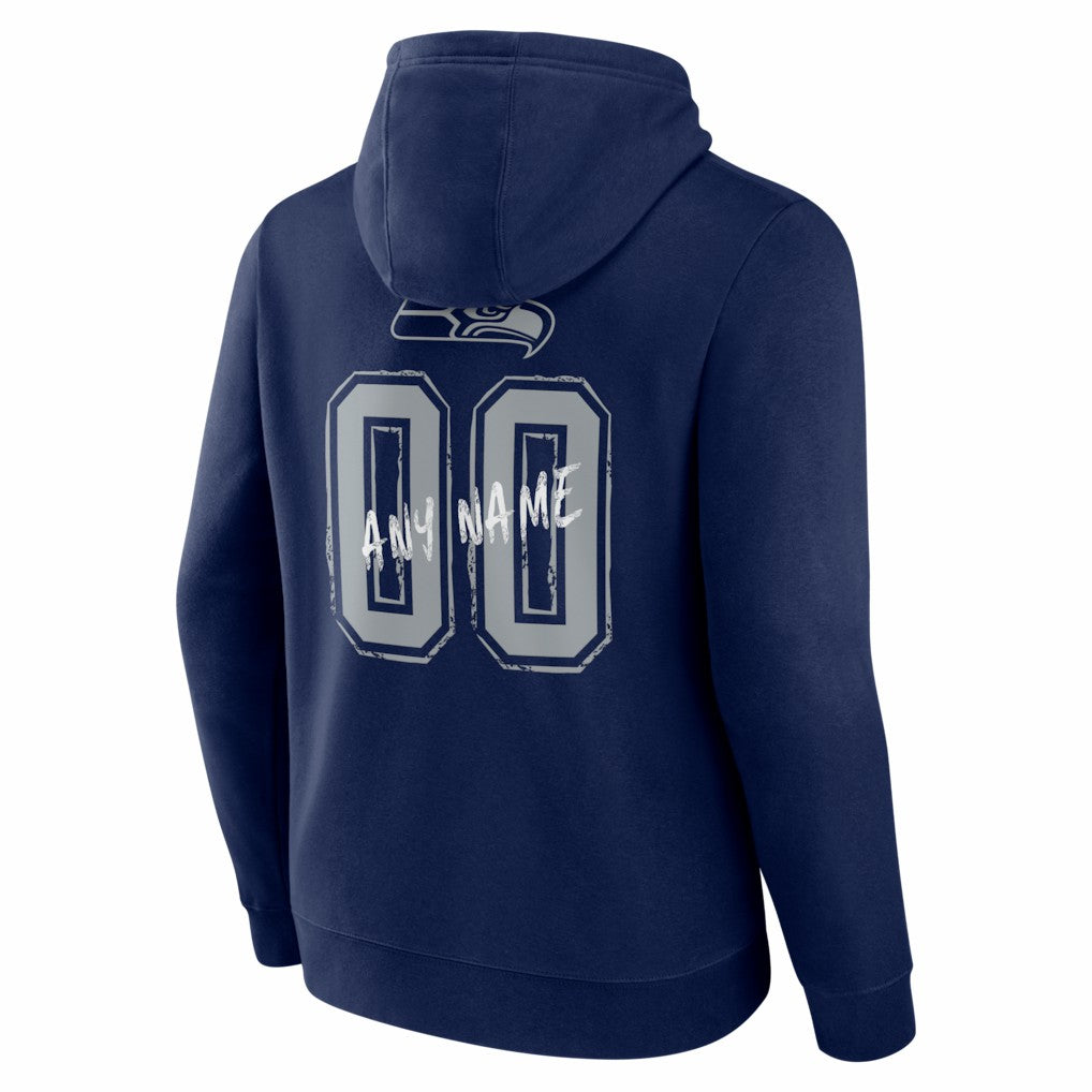 Seattle Seahawks Hustle Personalized Name & Number Hoodie - College Navy outlet