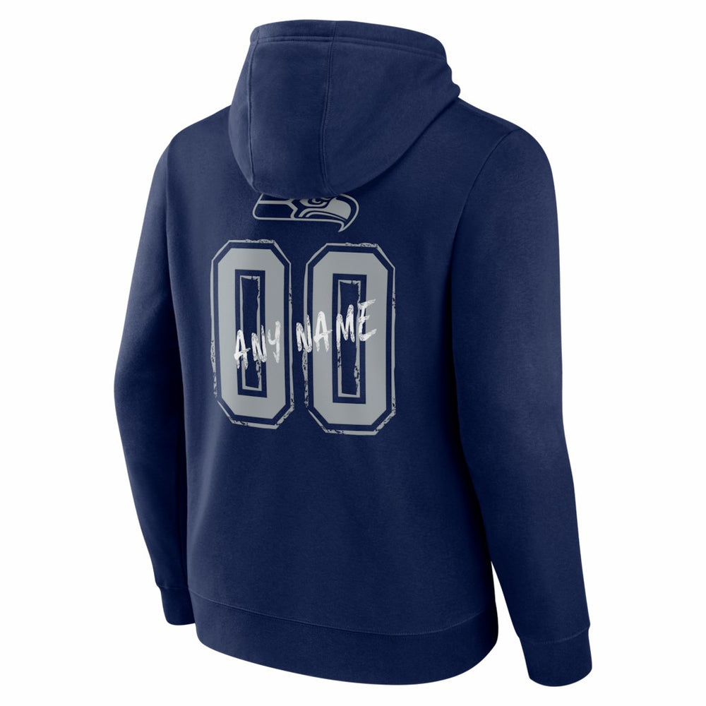 Seattle Seahawks Hustle Personalized Name & Number Hoodie - College Navy outlet
