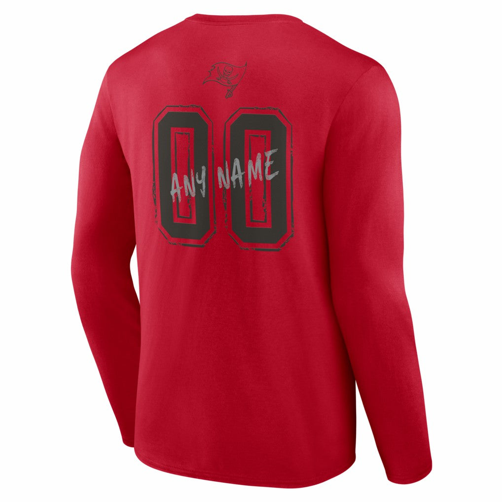 Tampa Bay Buccaneers Hustle Personalized Name & Number Long Sleeve T-Shirt - Red discount