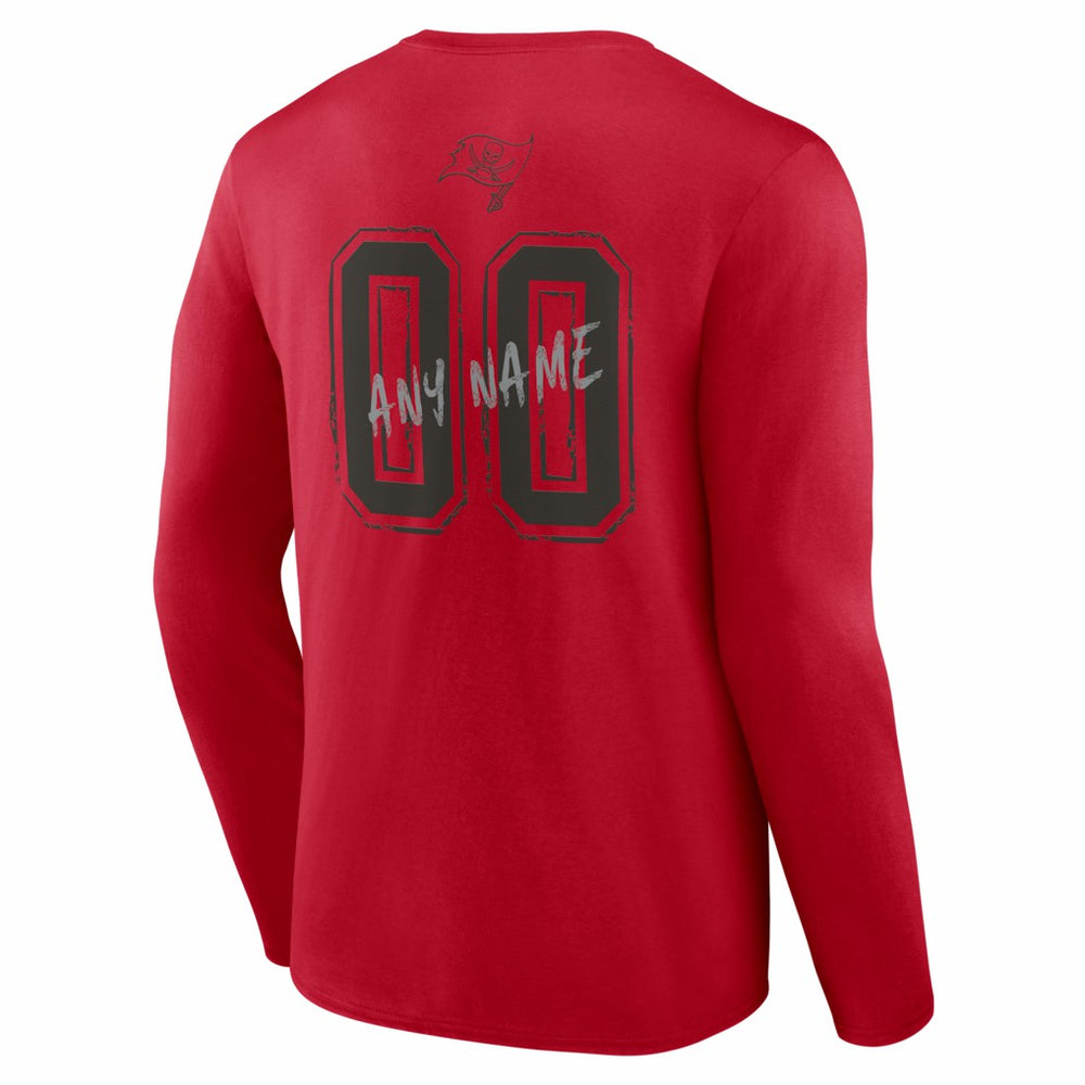 Tampa Bay Buccaneers Hustle Personalized Name & Number Long Sleeve T-Shirt - Red discount