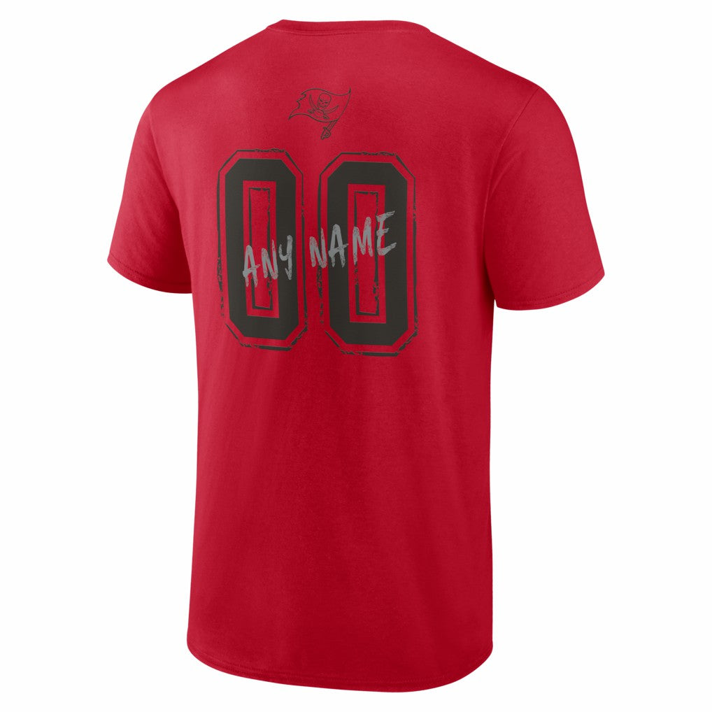 Tampa Bay Buccaneers Hustle Personalized Name & Number T-Shirt - Red discount