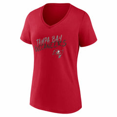 Tampa Bay Buccaneers Women's Hustle Personalized Name & Number V-Neck T-Shirt - Red for sale