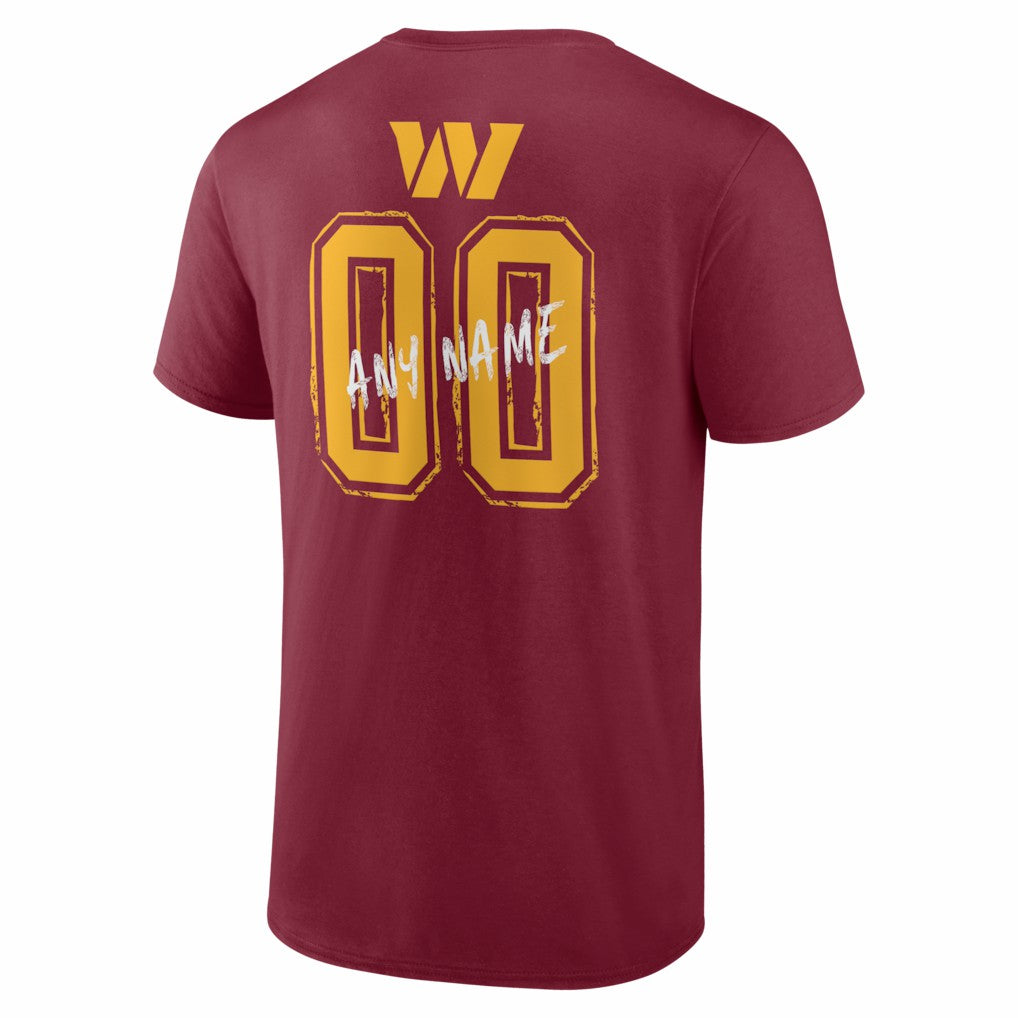 Washington Commanders Hustle Personalized Name & Number T-Shirt - Burgundy sale