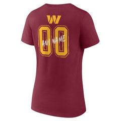 Washington Commanders Women's Hustle Personalized Name & Number V-Neck T-Shirt - Burgundy cheap
