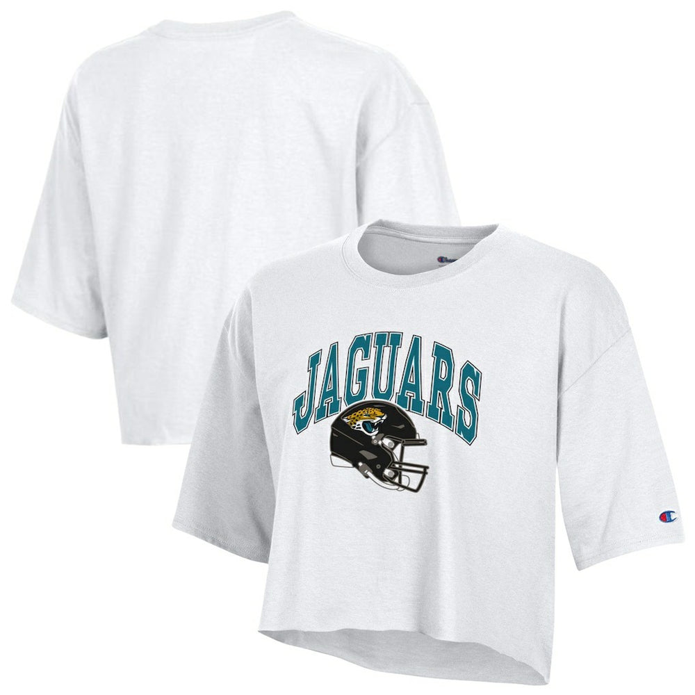 Jacksonville Jaguars Champion Women's Boyfriend Cropped T-Shirt - White outlet