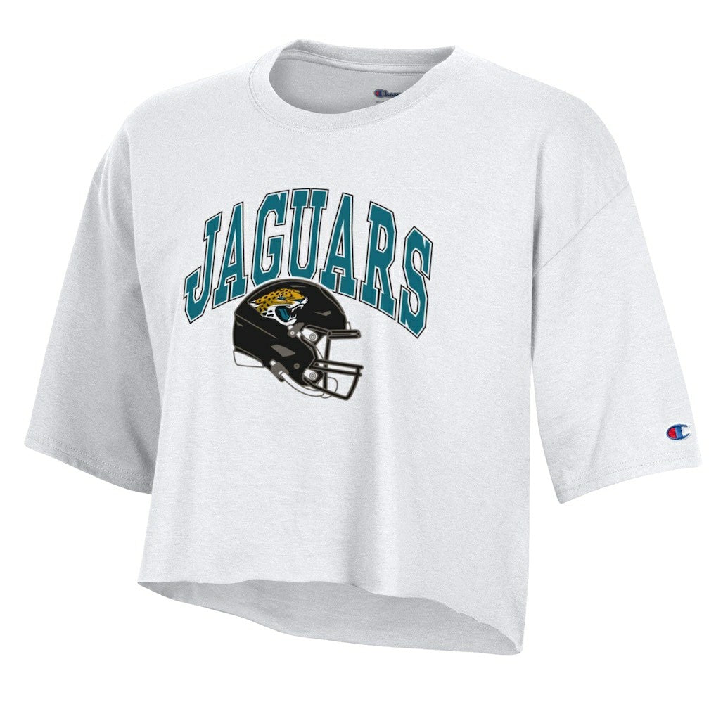 Jacksonville Jaguars Champion Women's Boyfriend Cropped T-Shirt - White outlet