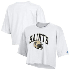 New Orleans Saints Champion Women's Boyfriend Cropped T-Shirt - White outlet