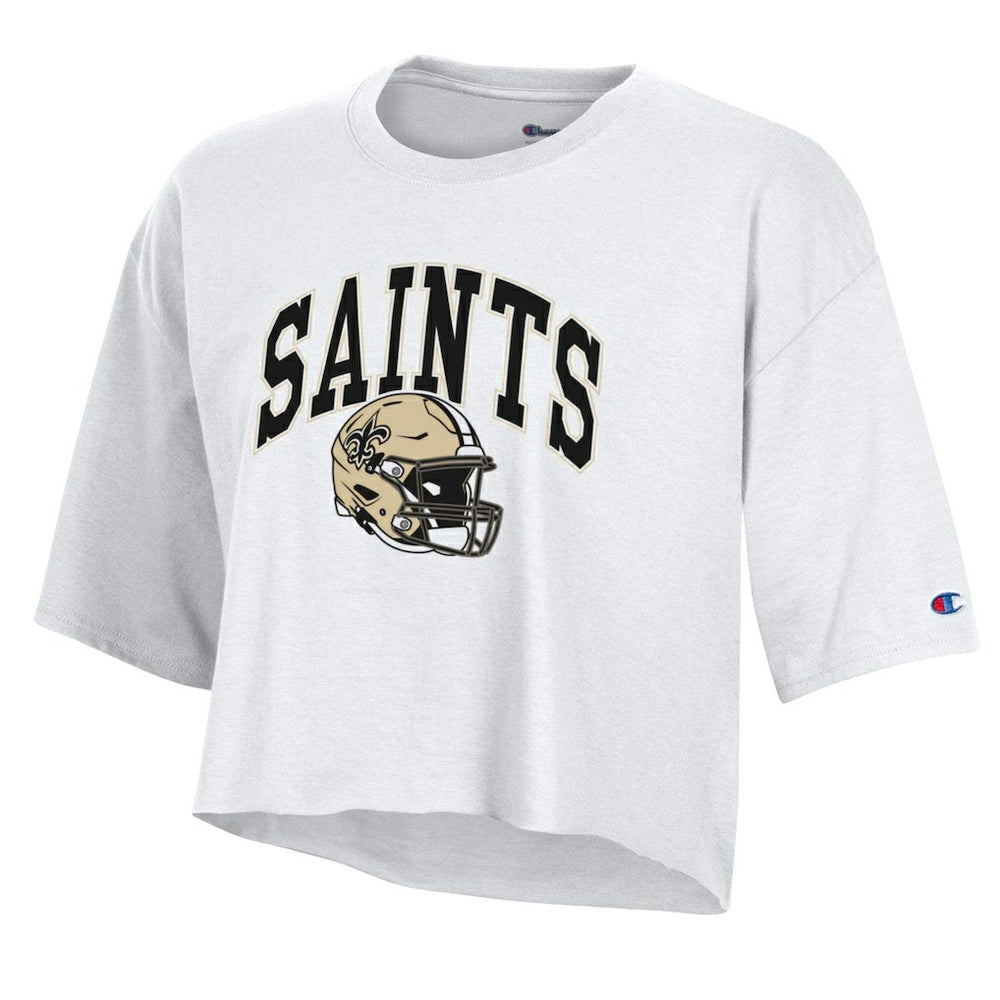 New Orleans Saints Champion Women's Boyfriend Cropped T-Shirt - White outlet