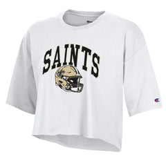 New Orleans Saints Champion Women's Boyfriend Cropped T-Shirt - White outlet