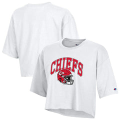 Kansas City Chiefs Champion Women's Boyfriend Cropped T-Shirt - White cheap