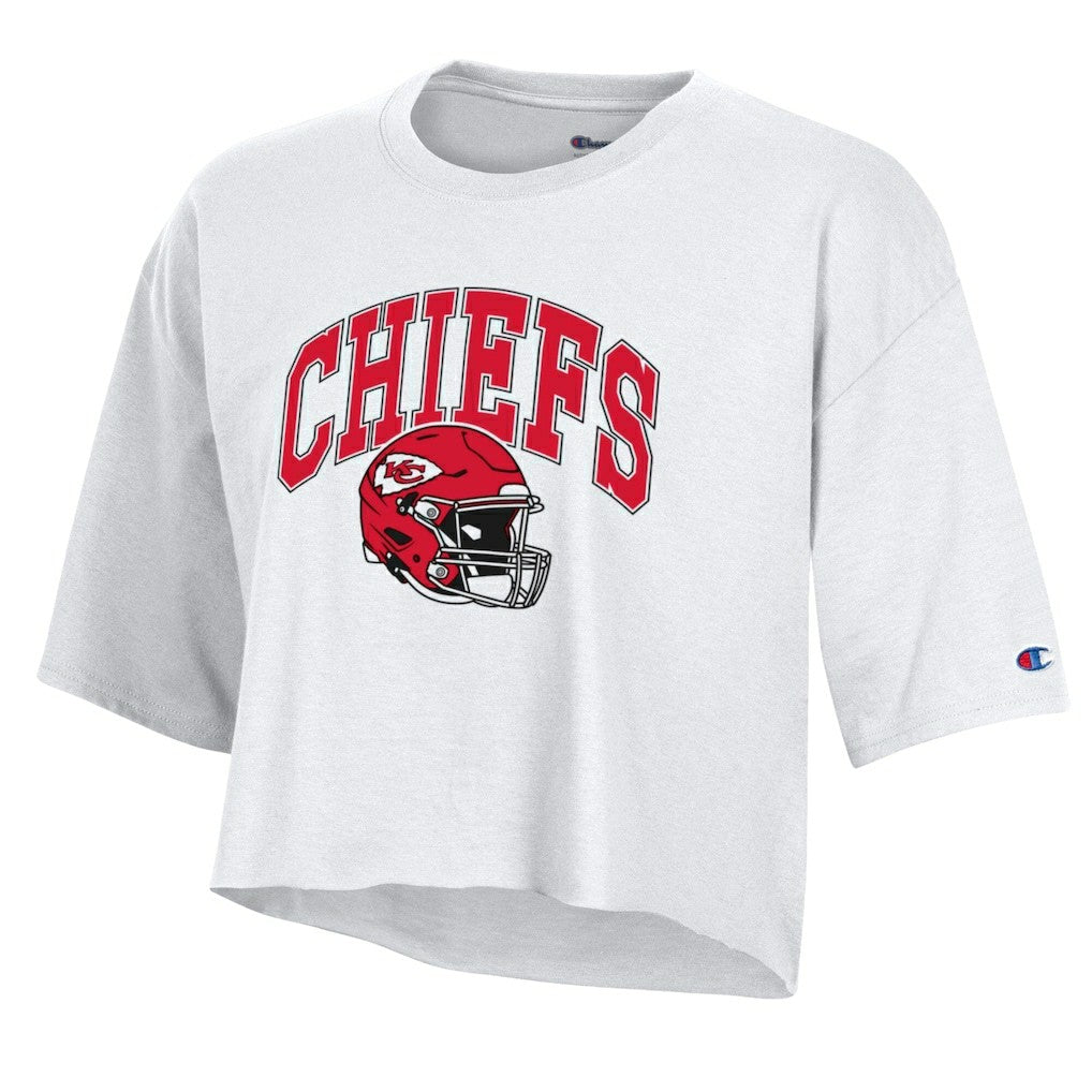 Kansas City Chiefs Champion Women's Boyfriend Cropped T-Shirt - White cheap
