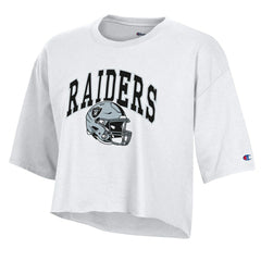 Las Vegas Raiders Champion Women's Boyfriend Cropped T-Shirt - White sale