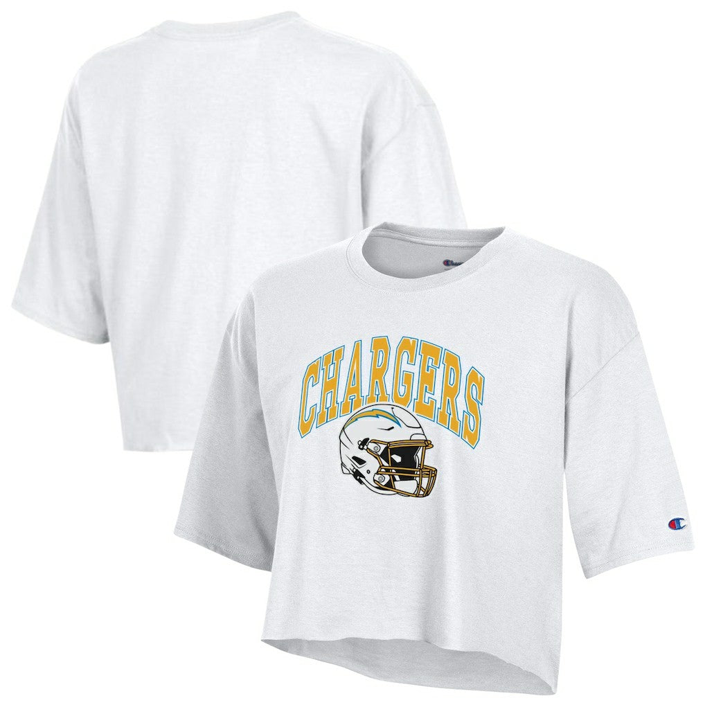 Los Angeles Chargers Champion Women's Boyfriend Cropped T-Shirt - White online