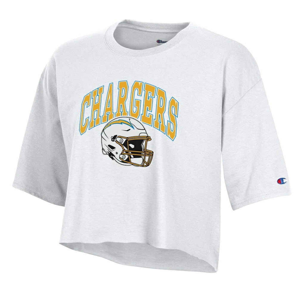 Los Angeles Chargers Champion Women's Boyfriend Cropped T-Shirt - White online