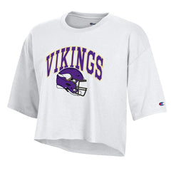 Minnesota Vikings Champion Women's Boyfriend Cropped T-Shirt - White on sale