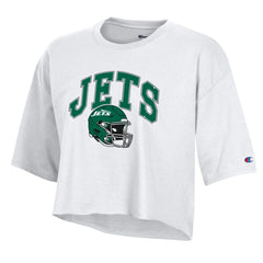 New York Jets Champion Women's Boyfriend Cropped T-Shirt - White sale