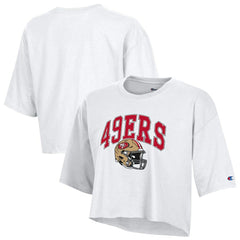 San Francisco 49ers Champion Women's Boyfriend Cropped T-Shirt - White online