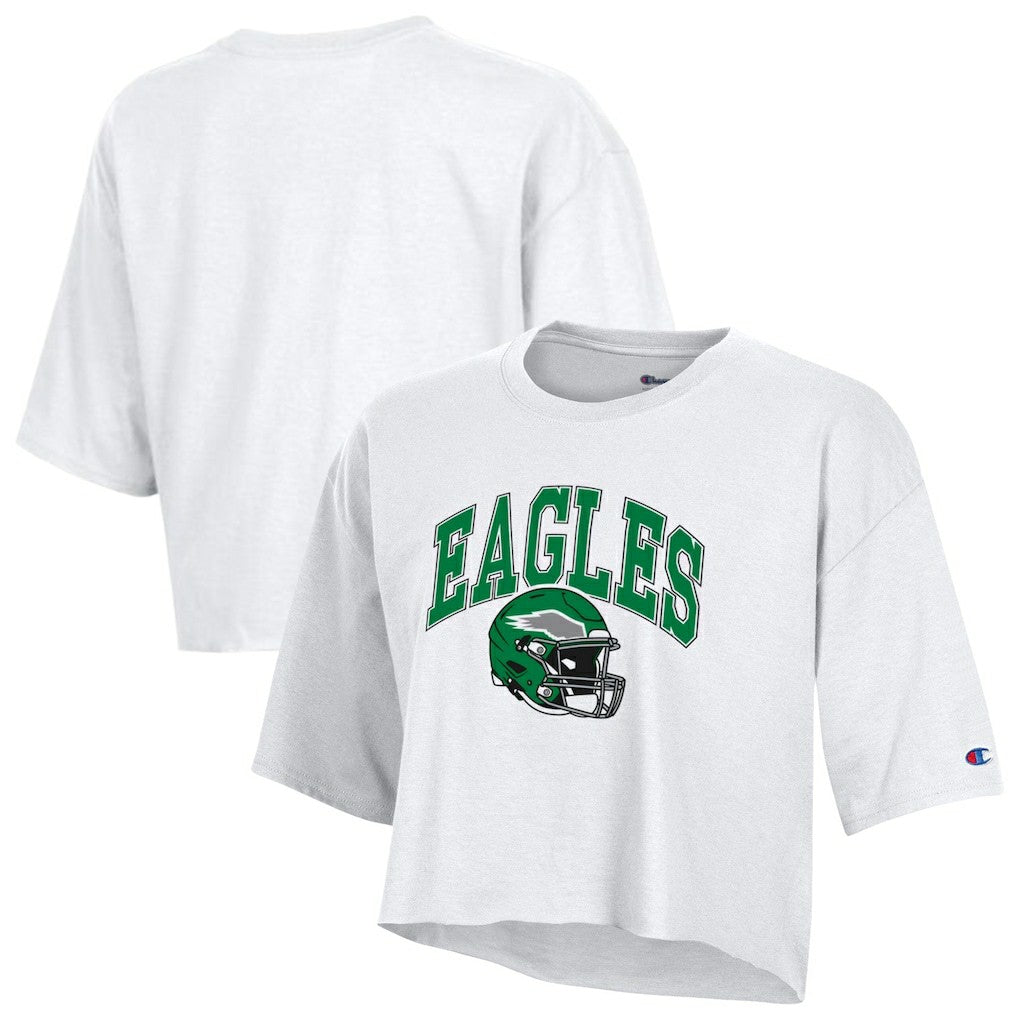Philadelphia Eagles Champion Women's Boyfriend Cropped T-Shirt - White cheap