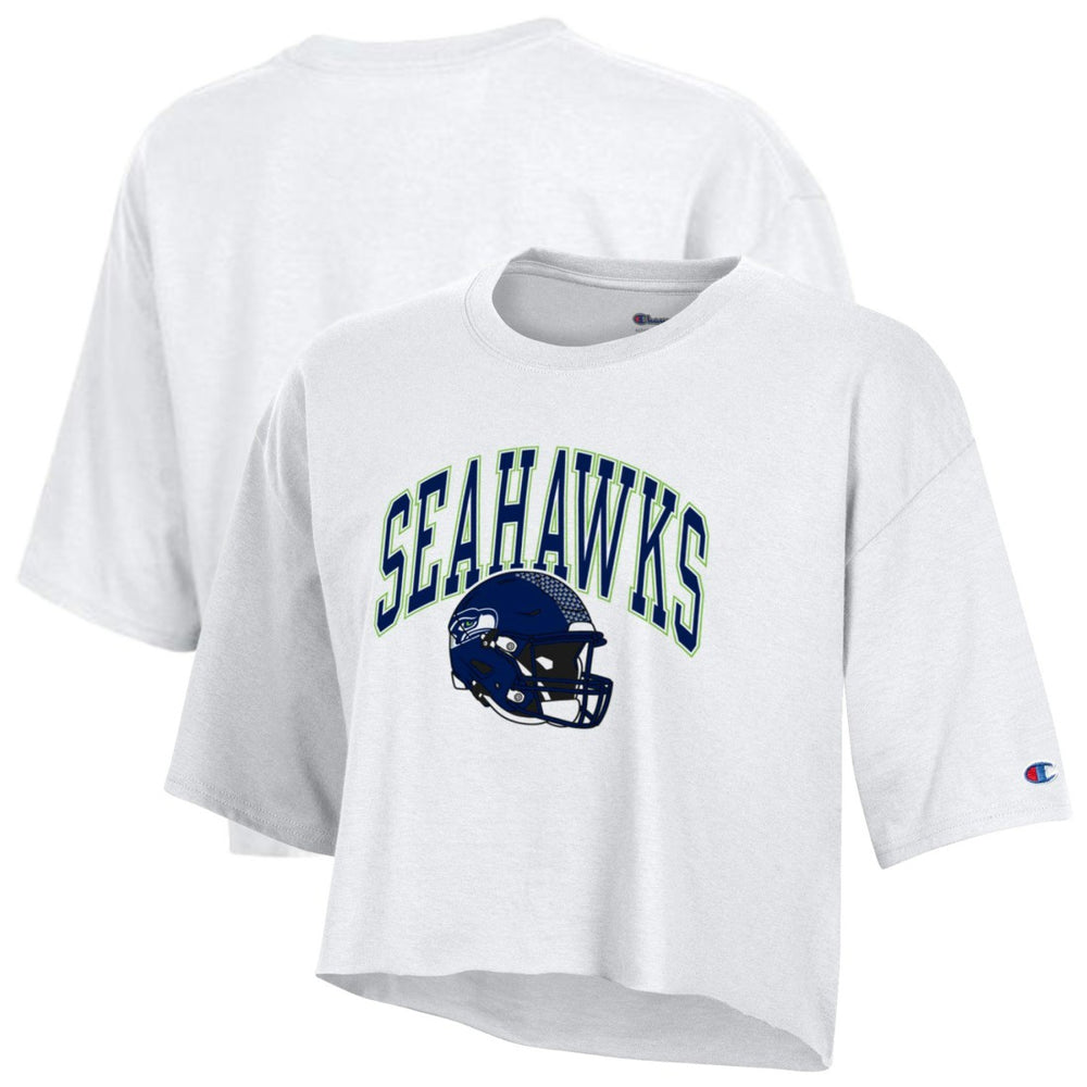 Seattle Seahawks Champion Women's Boyfriend Cropped T-Shirt - White for sale