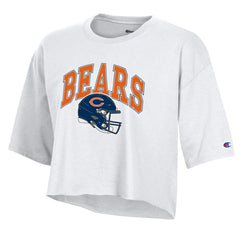 Chicago Bears Champion Women's Boyfriend Cropped T-Shirt - White cheap