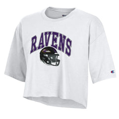 Baltimore Ravens Champion Women's Boyfriend Cropped T-Shirt - White sale