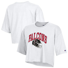 Atlanta Falcons Champion Women's Boyfriend Cropped T-Shirt - White discount