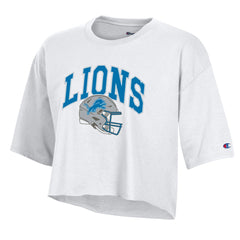 Detroit Lions Champion Women's Boyfriend Cropped T-Shirt - White outlet