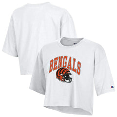 Cincinnati Bengals Champion Women's Boyfriend Cropped T-Shirt - White sale