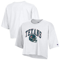 Houston Texans Champion Women's Boyfriend Cropped T-Shirt - White sale