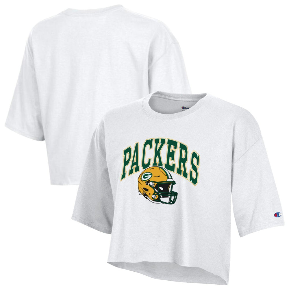 Green Bay Packers Champion Women's Boyfriend Cropped T-Shirt - White sale