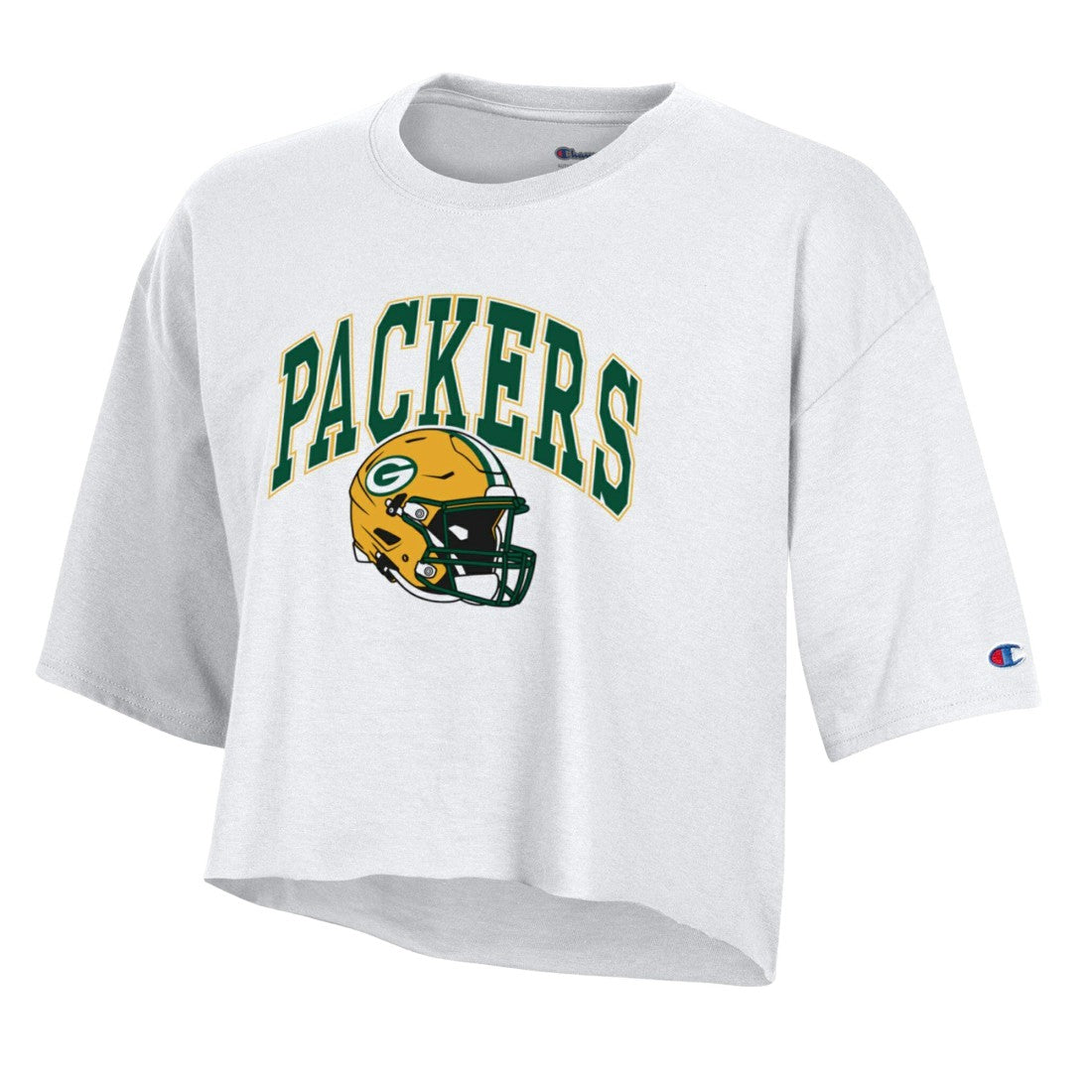 Green Bay Packers Champion Women's Boyfriend Cropped T-Shirt - White sale