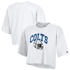 Indianapolis Colts Champion Women's Boyfriend Cropped T-Shirt - White outlet