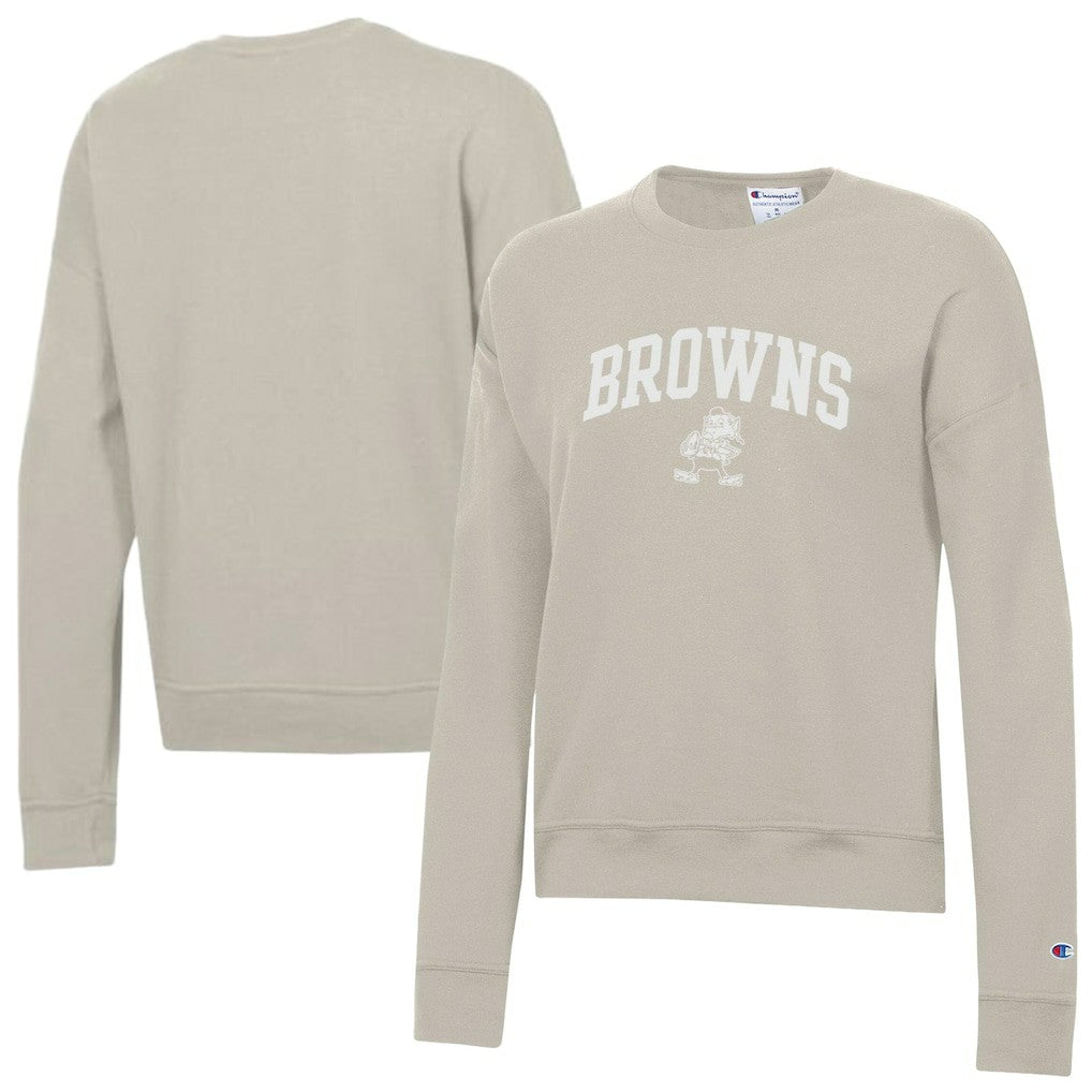 Cleveland Browns Champion Women's Powerblend Cocoa Butter Fleece Sweatshirt - Light Brown on sale