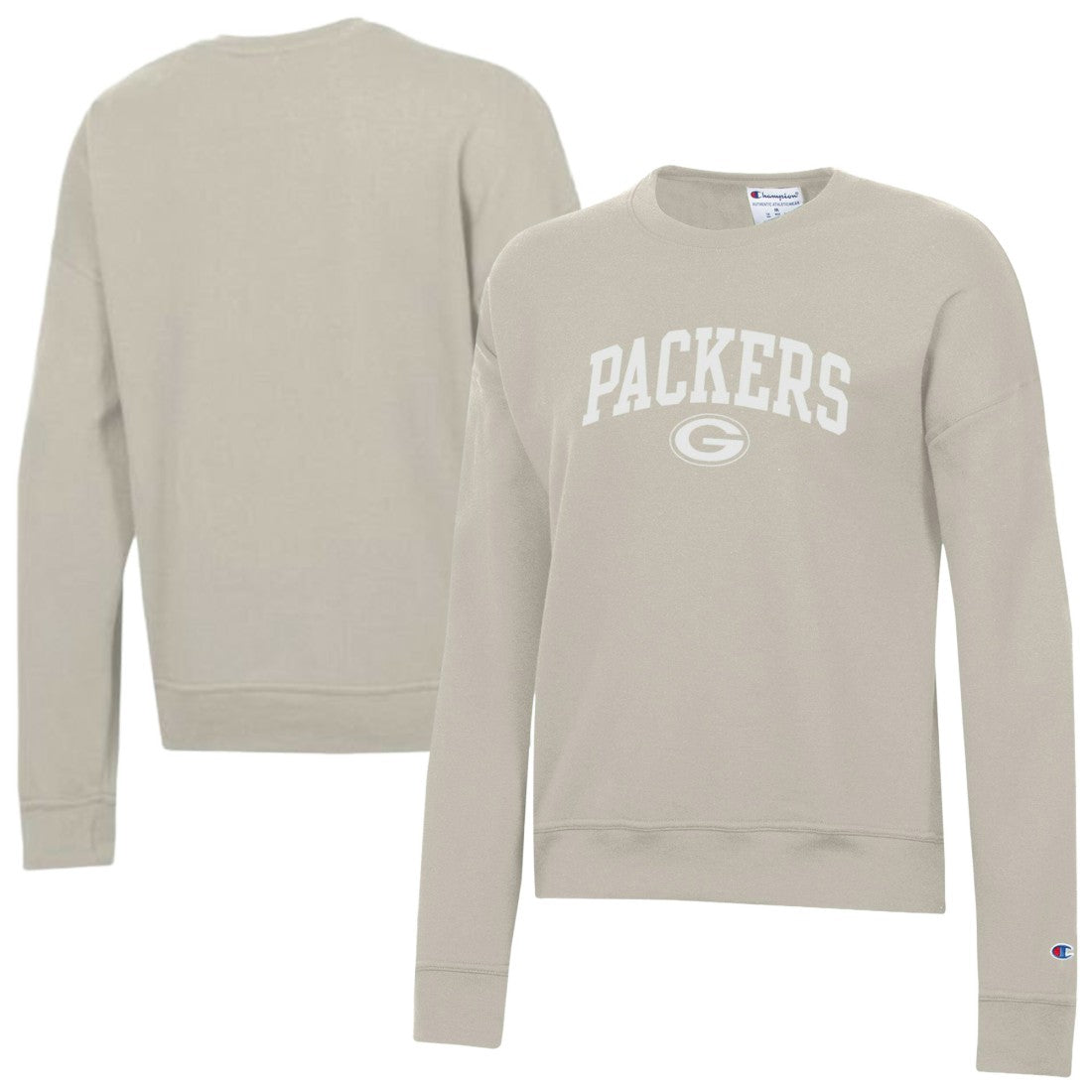 Green Bay Packers Champion Women's Powerblend Cocoa Butter Fleece Sweatshirt - Light Brown sale