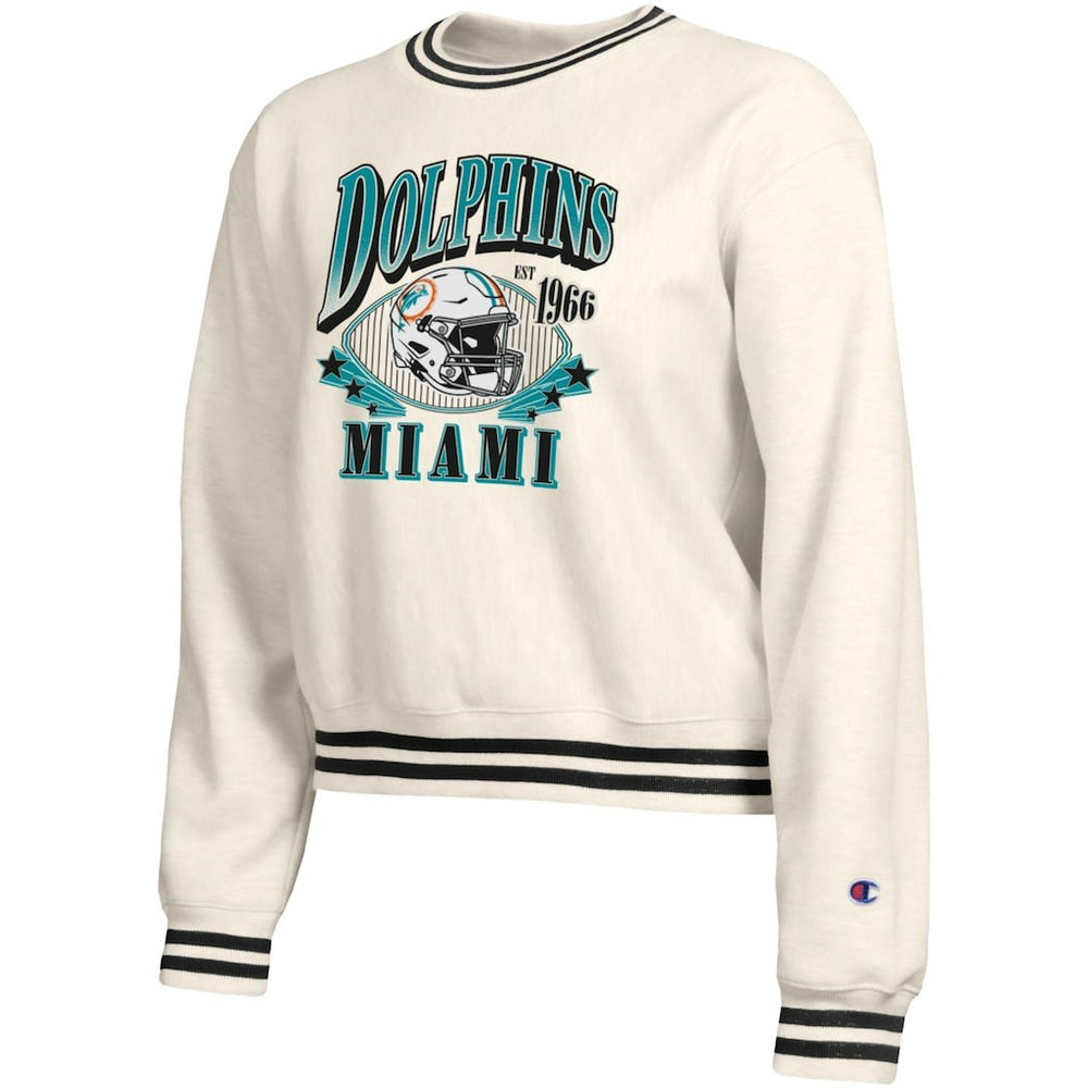 Miami Dolphins Champion Women's Reverse Weave Fleece Sweatshirt - Cream outlet