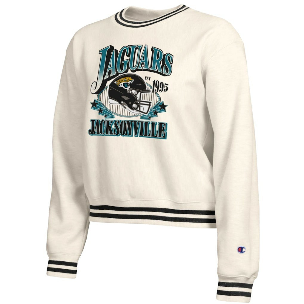 Jacksonville Jaguars Champion Women's Reverse Weave Fleece Sweatshirt - Cream sale