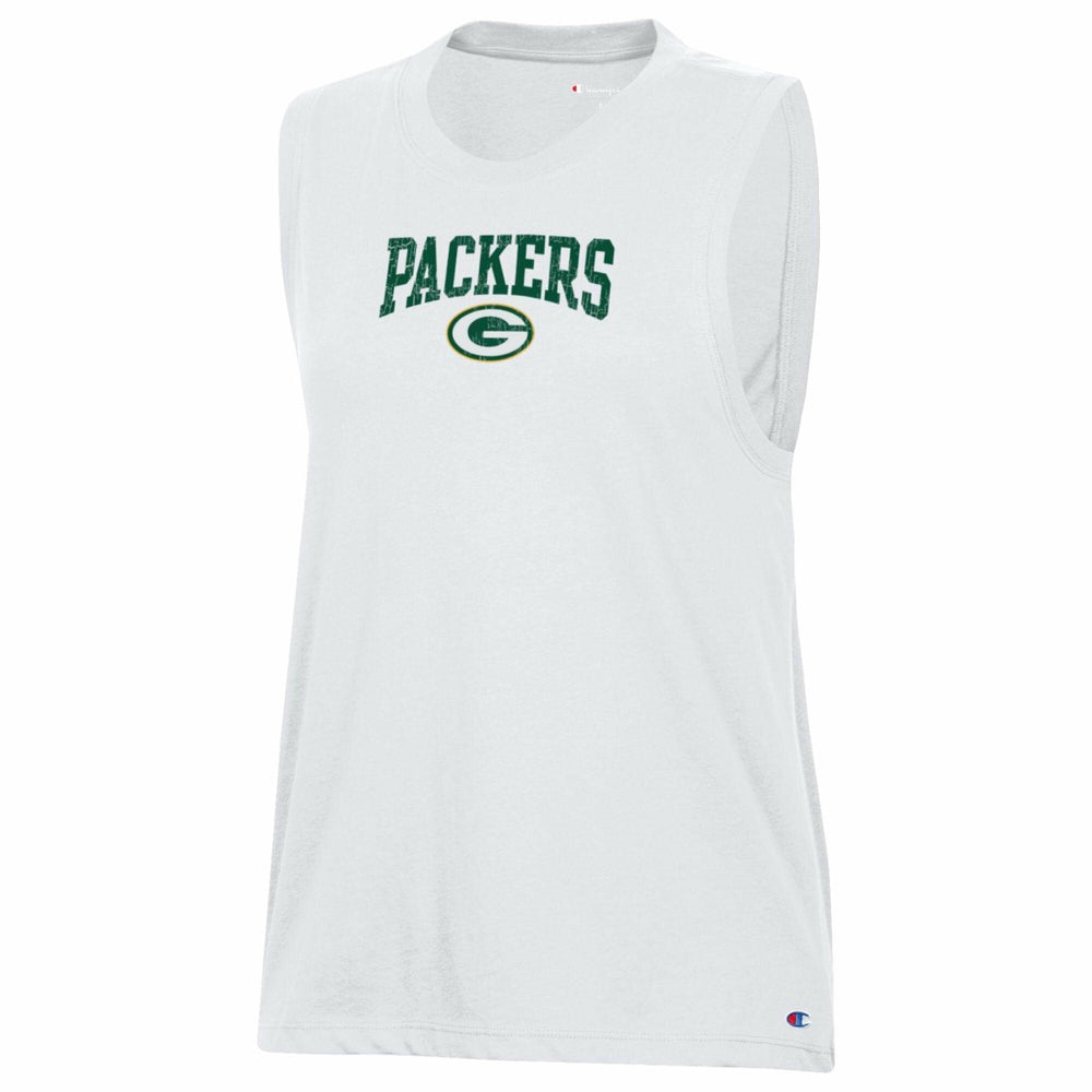 Green Bay Packers Champion Women's Muscle Tank Top - White sale