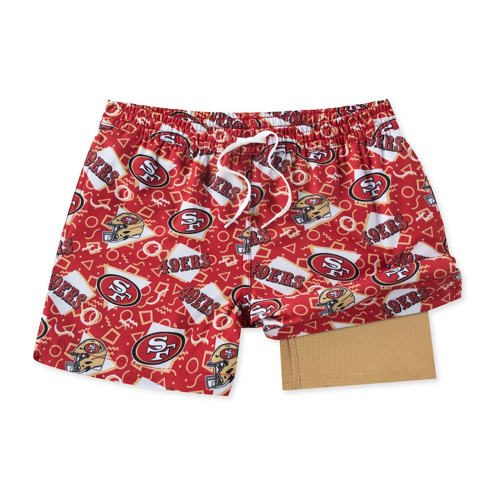 San Francisco 49ers Chubbies Game Day Fit Classic Lined Swim Trunks - Red online