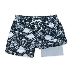 Las Vegas Raiders Chubbies Game Day Fit Classic Lined Swim Trunks - Black online