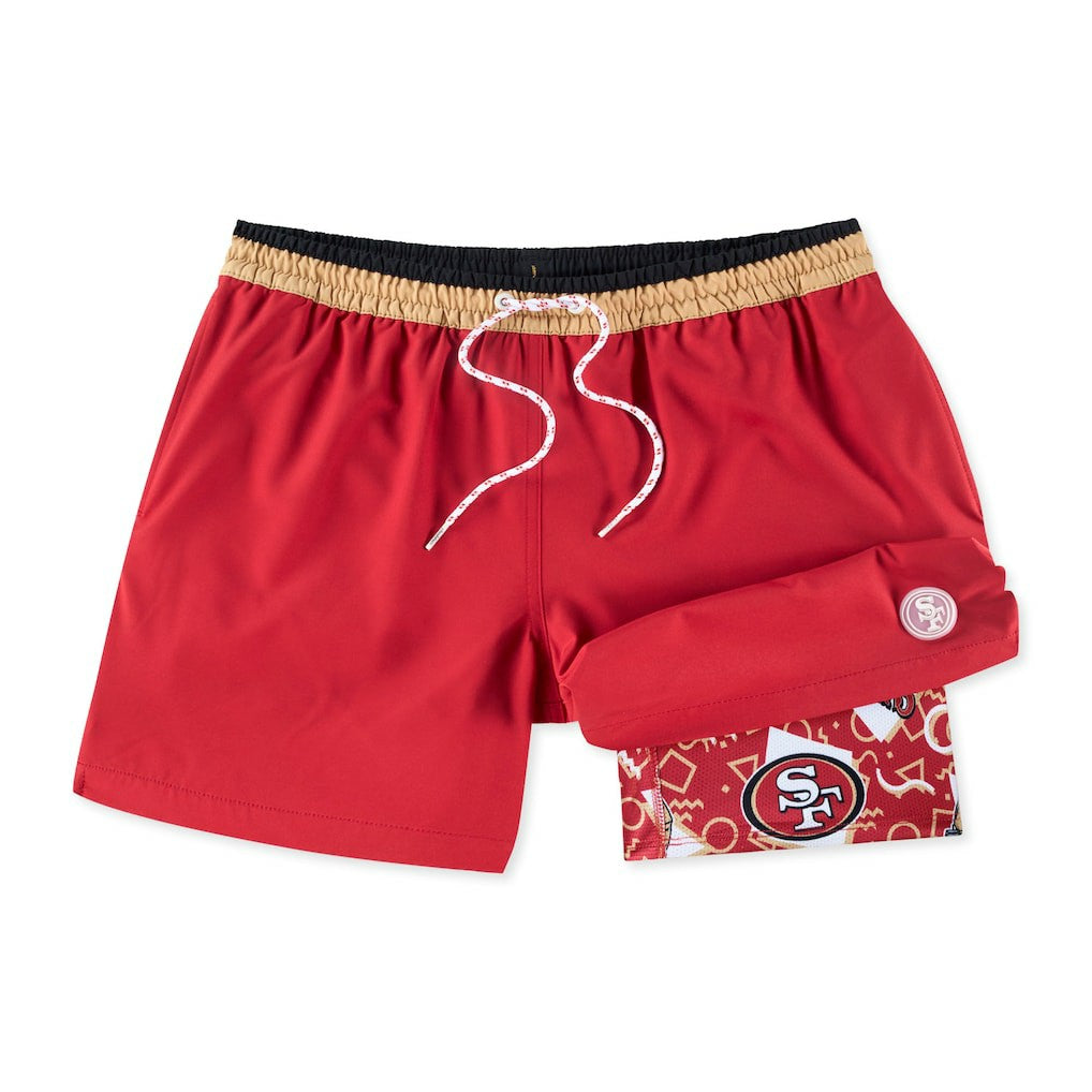 San Francisco 49ers Chubbies The Secret Lined Swim Trunks - Cardinal sale