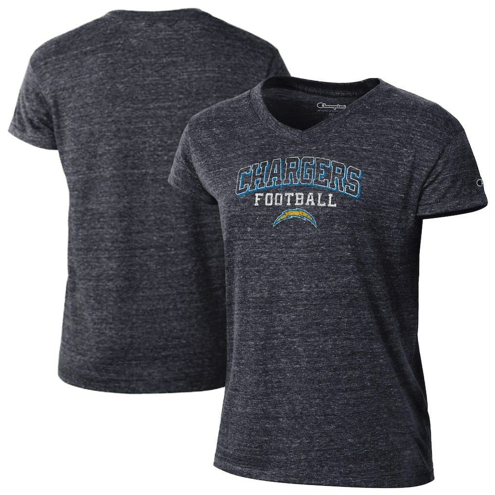 Los Angeles Chargers Champion Women's Triumph Tri-Blend V-Neck T-Shirt - Black discount