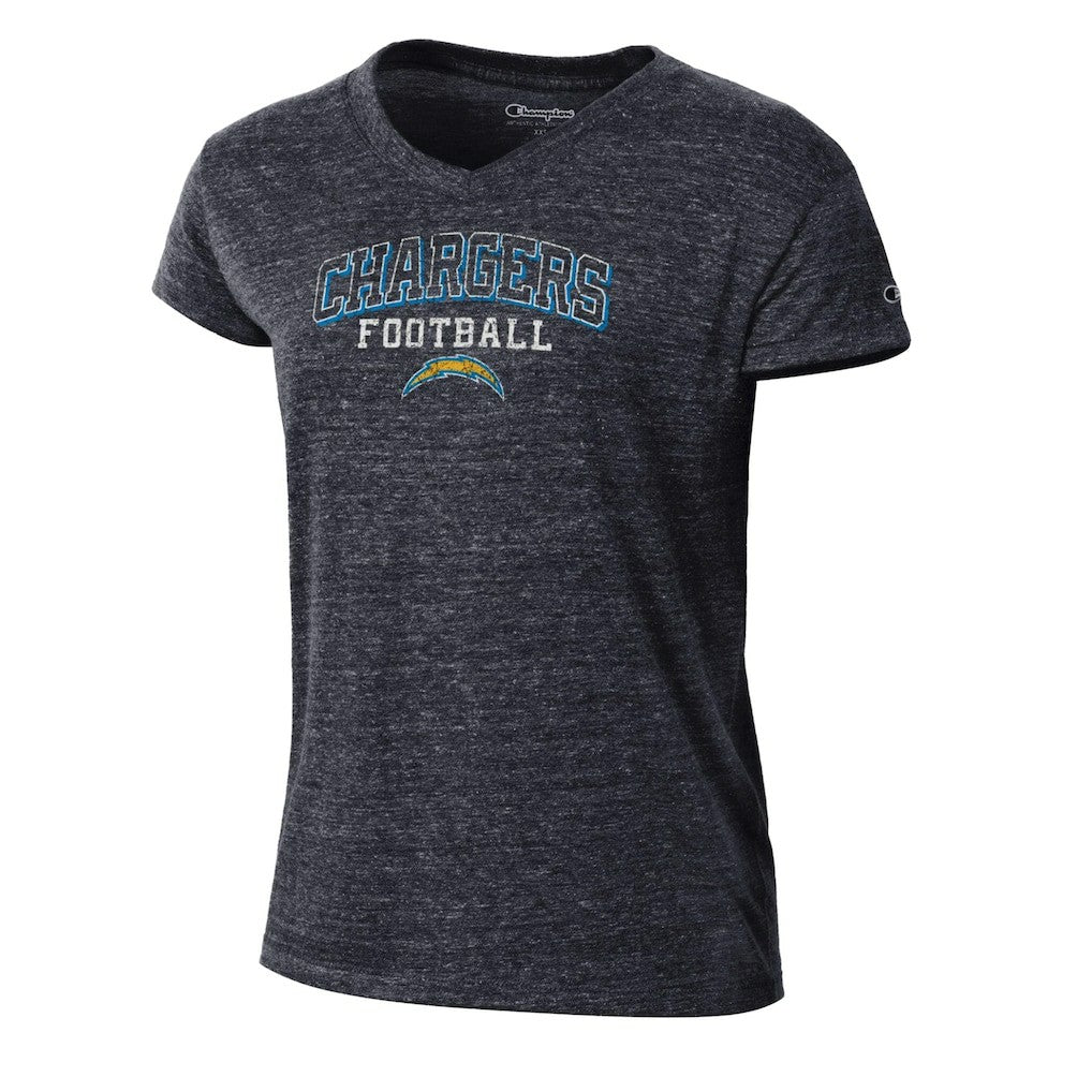 Los Angeles Chargers Champion Women's Triumph Tri-Blend V-Neck T-Shirt - Black discount