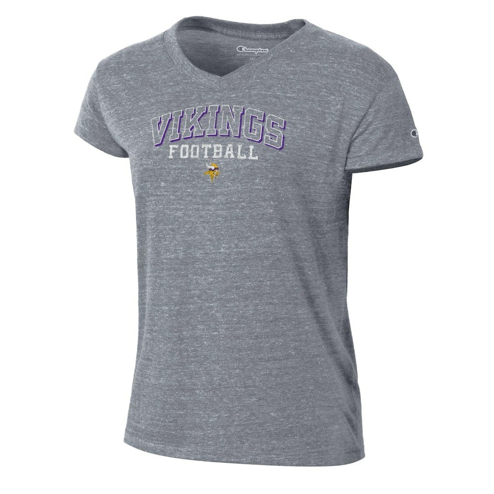 Minnesota Vikings Champion Women's Triumph Tri-Blend V-Neck T-Shirt - Heather Gray for sale