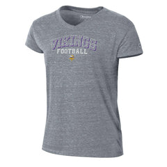 Minnesota Vikings Champion Women's Triumph Tri-Blend V-Neck T-Shirt - Heather Gray for sale