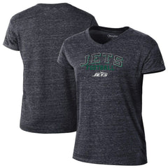 New York Jets Champion Women's Triumph Tri-Blend V-Neck T-Shirt - Black for sale