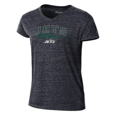 New York Jets Champion Women's Triumph Tri-Blend V-Neck T-Shirt - Black for sale