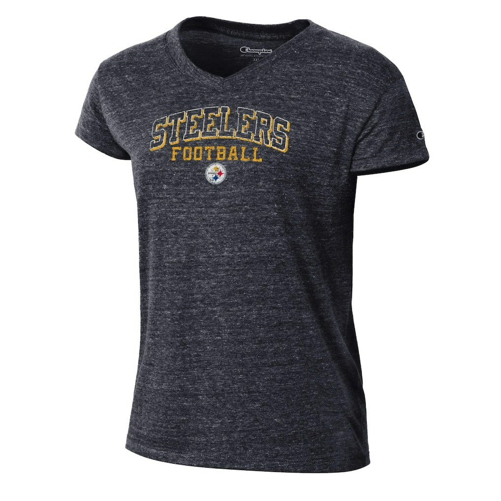 Pittsburgh Steelers Champion Women's Triumph Tri-Blend V-Neck T-Shirt - Black on sale