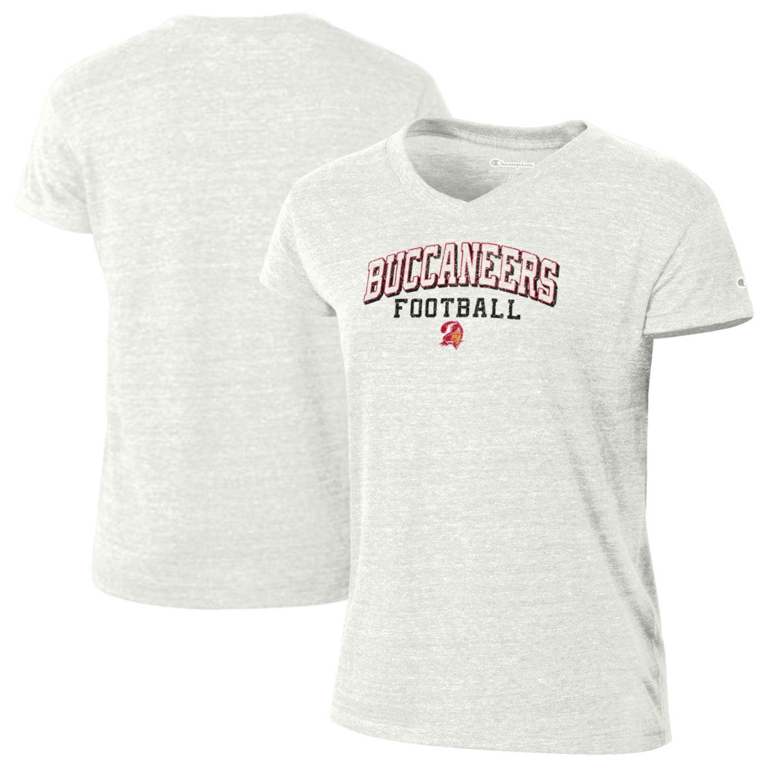 Tampa Bay Buccaneers Champion Women's Triumph Tri-Blend V-Neck T-Shirt - White on sale
